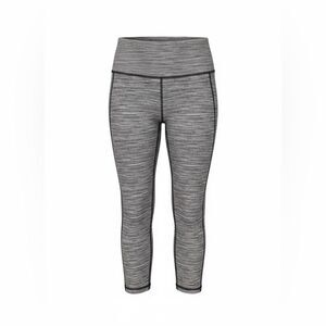 ATHLETA WOMENS CROPPED YOGA PANTS SIZE S GRAY BLACK BLEND